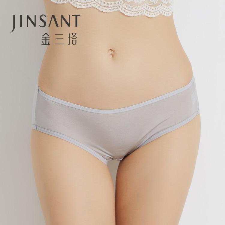 JINSANT Mulberry silk women's mid low waist solid color breathable seamless underwear NZF7B213 4