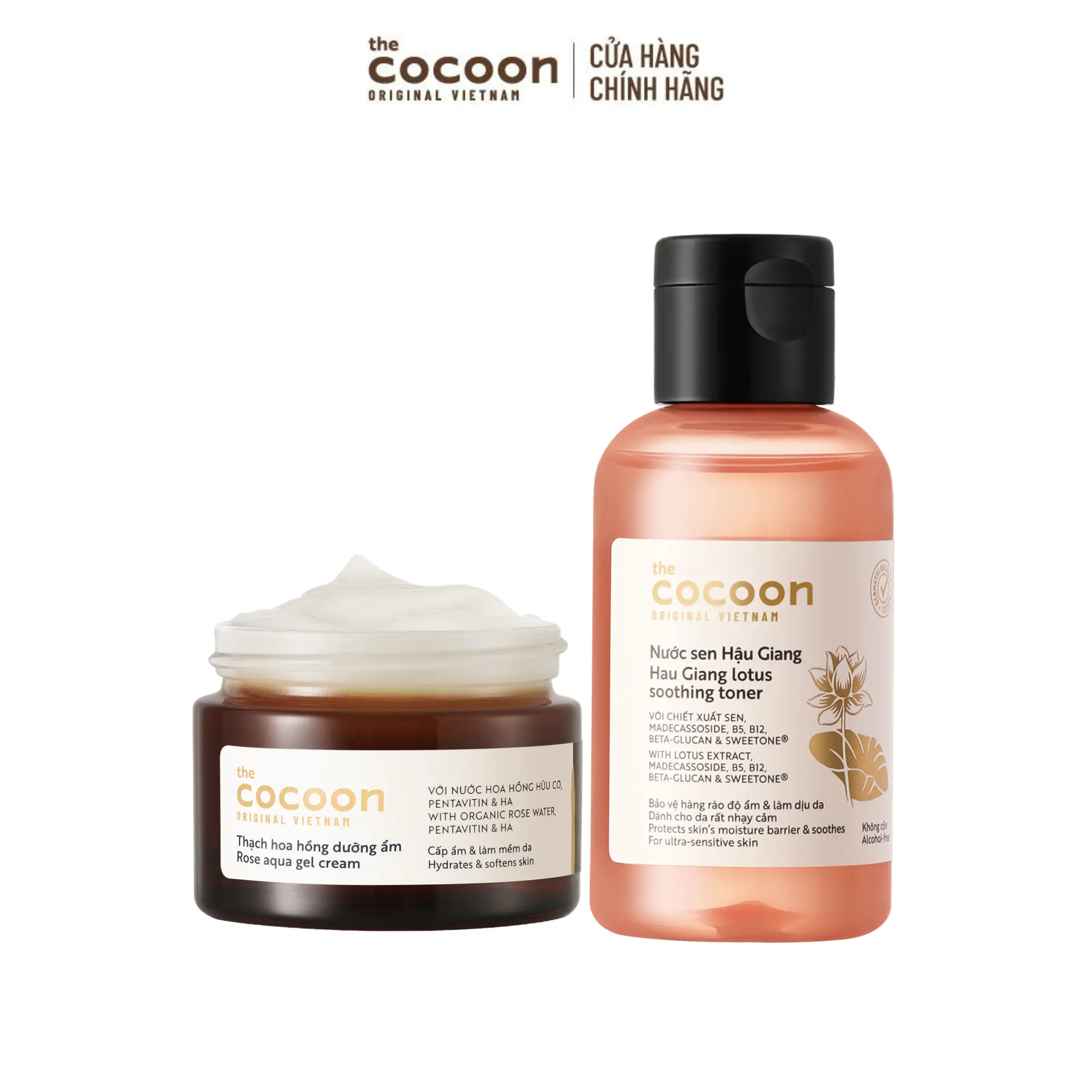 Ảnh đại diện COMBO 1 Thạch hoa hồng Cocoon 30ml + 1 Nước sen Hậu Giang 140ml