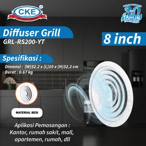Round Difusser 8" Round Plafon Diffuser 8 Inch Besi
