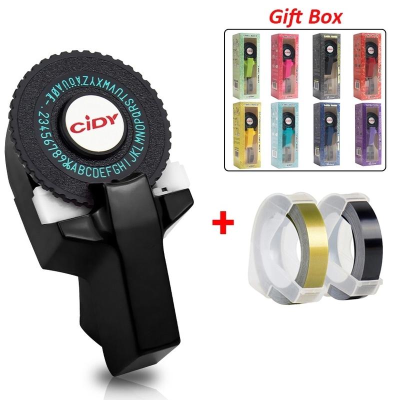 Product Introduction of Label Maker Cidy Manual with FREE 2 TAPES (9mm x 3m) Manual Typewriter Tape Embossing Label Maker Factory direct sales 35