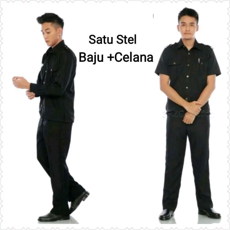 seragam sapari stelan paspampres seragam satpam security Safety Wearpack Kerja Panjang Hitam Katun Pria Baju Celana Pendek Atasan