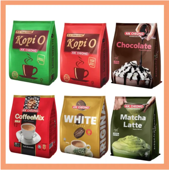 AIK CHEONG Kopi-O Bag / Strong / White Coffee / Coffee Mix / Matcha / Hot Chocolate (Original 20×10g / Sugar 20×20g)