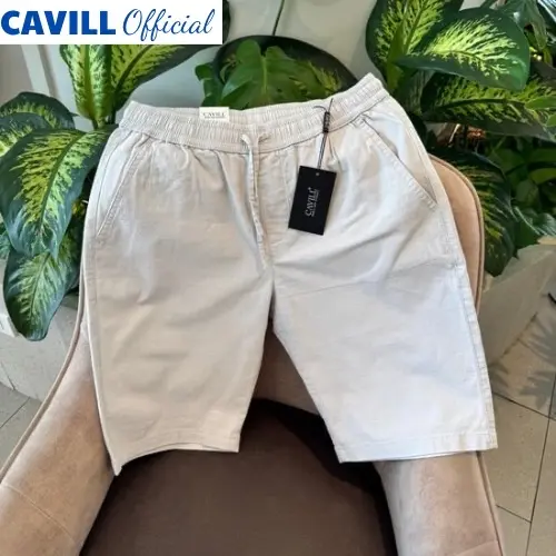 Quần Short đũi Linen Sợi tre cao cấp CAVILL,Co giãn, Dày dặn, Cạp chun kèm Dây rút eo,6 màu thời trang, Bigsize