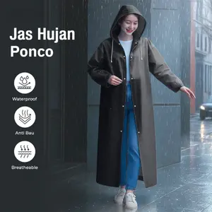Jas Hujan Ponco EVA Premium - Mantel Hujan Terusan Pria Wanita | Anti Basah