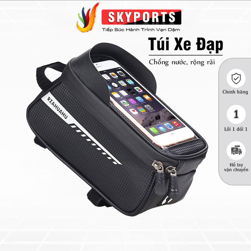 Túi xe đạp thể thao Rzahuahu chống nước gắn sườn xe đạp tiện lợi Túi đựng đồ xe đạp rộng rãi