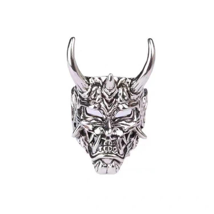 CINCIN TITANIUM MODEL KEPALA SHENLONG DRAGON BALL Aksesoris Silver Stainless Rings 5