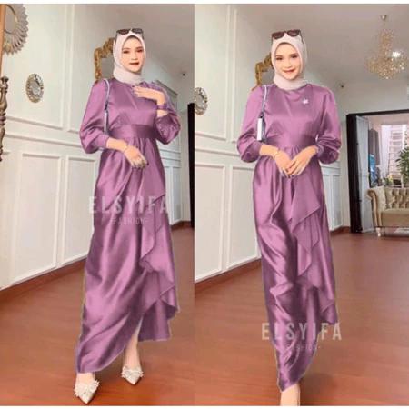 NEW ARRIVAL - JUSI YEZZI DRESS FULL SATIN VELVET PREMIUM MAXY//GAMIS WANITA BRIDESMAID SILK POLOS MEWAH FREE BELT BISA ADJUST SESUAI KEINGINAN 4
