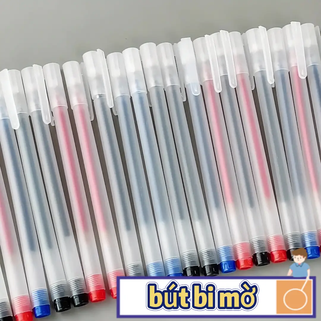 Bút bi nhỏ màu trắng mờ trong suốt 0,5 bút trung tính ống kim bút bi bút ký bút nước bút carbon đen