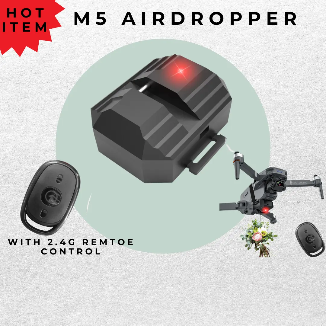 M5 Drone Air Dropper Suitable For FPV Drone 2.4g Remote Control Universal With One Key Build In 350mah/3.7v battery Accessories Cameras Kamera Photography Silicone Premium X Flight W70 S12 GPS Drone Model 100 400 Grams Deliver