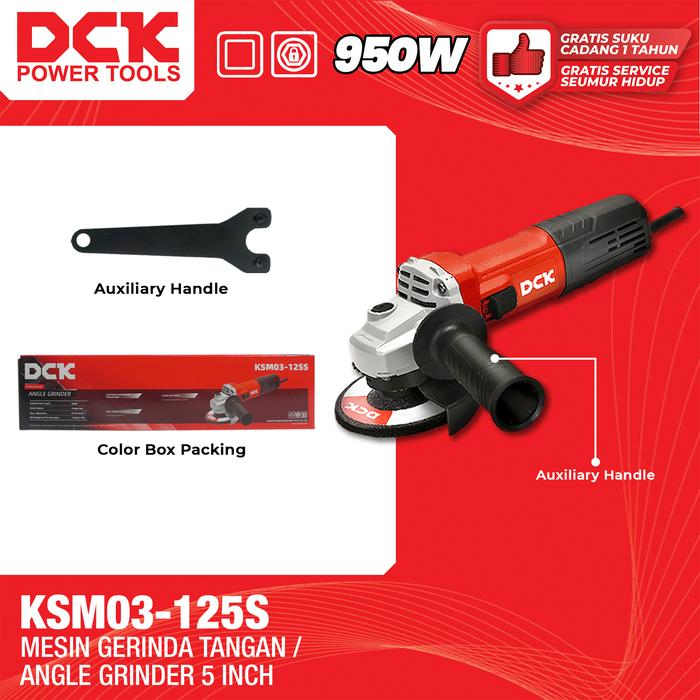 Gambar DCK Mesin Gerinda Tangan 5 Inch / Mesin Gerinda Listrik 5 Inch / Gerinda Tangan Switch Samping 950 Watt / Grinda 5 Inch KSM03-125S dari DCK Power Tools Indonesia Kota Administrasi Jakarta Barat Tokopedia