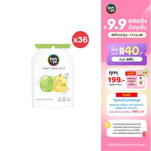 (แพ็ก 36) Sunsu ซันซุ เยลลี่ผสมบุก กลิ่นแอปเปิ้ลและส้ม ของขวัญ