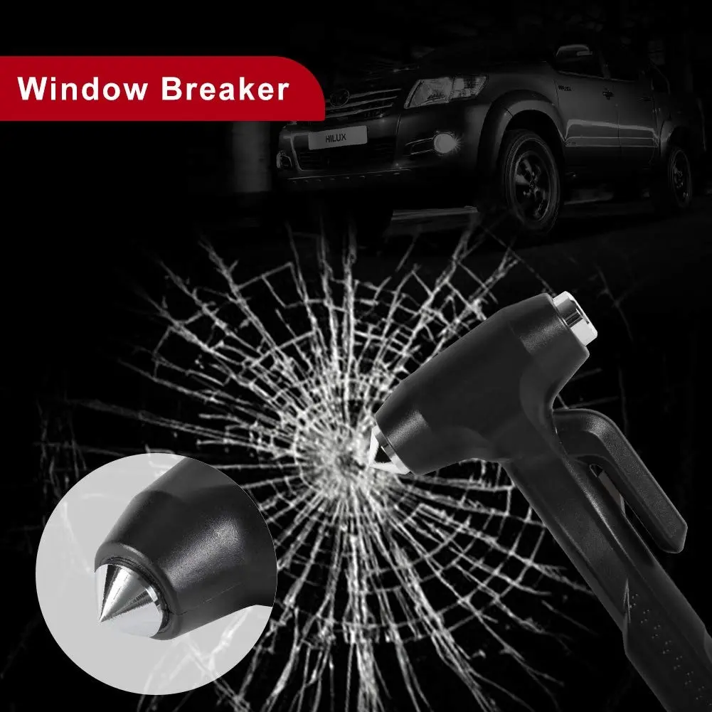 Pemecah Kaca Mobil Darurat 2 In 1 dengan Pisau Cutter Potong - 2 In 1 Alat Pecah Kaca Mobil Bus Truk Darurat - Alat Pecah Kaca Tempered Darurat Untuk Mobil Truk Bus Kendaraan