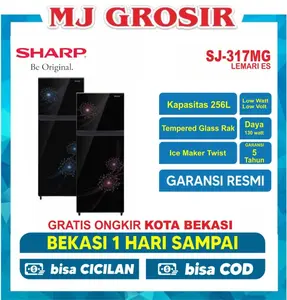 KULKAS SHARP SJ 317 MG / 280 VBK / 29 MNX / 267 WD LEMARI ES 2 PINTU TERLARIS DAN TERMURAH
