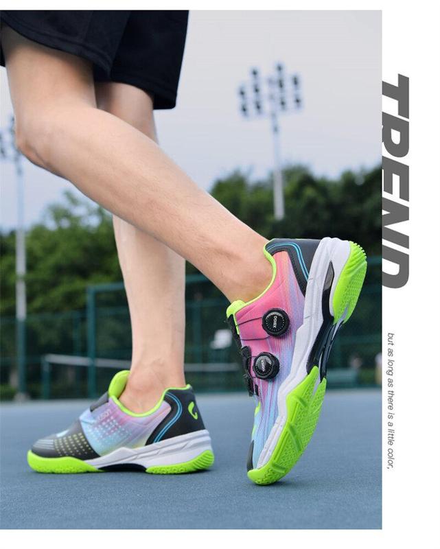 Product Introduction of 36-46 Professional Badminton Shoes for Men Double Rotating Buckle Tennis Shoes Wear-resistant Non-slip Table Tennis Shoes Couple's Training and Competition Sneakers Plus Size 17