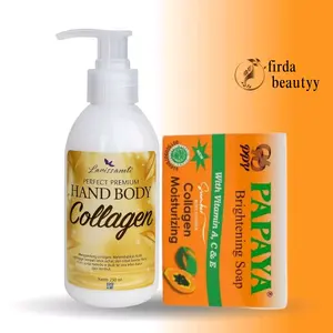 paket mencerahkan building handbody  collagen perfect premium plus sabun pepaya mencerahkan dan melembutkan