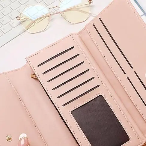 DOMPET VINI - DOMPET PANJANG LIPAT WANITA MODEL TEBARU LUCU KOREA ELEGAN SIMPLE BAHAN TEBAL PENGAMAN 4
