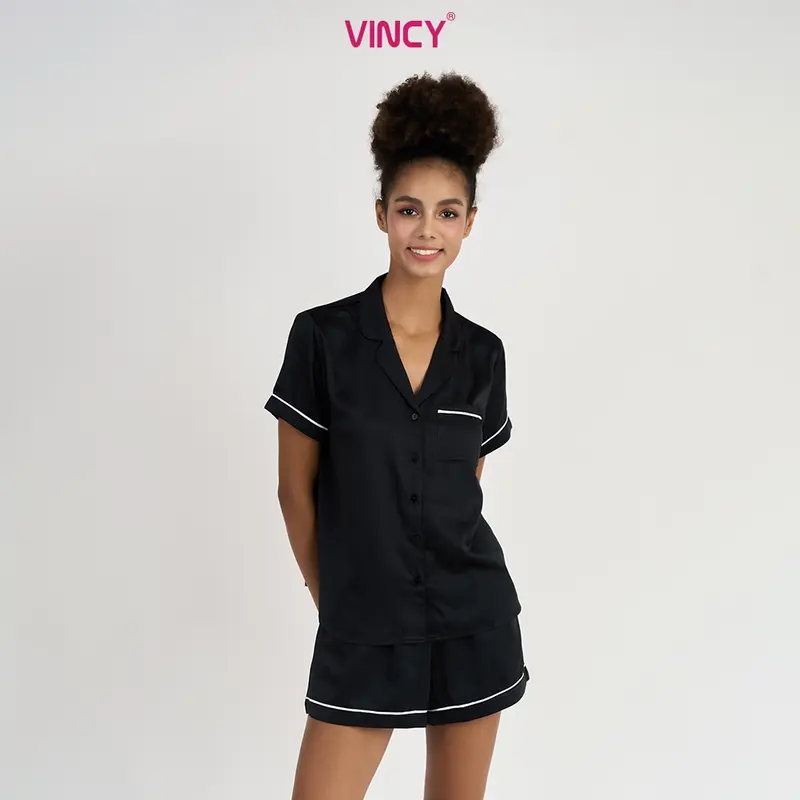Bộ Quần Áo Short Satin Nữ Vincy BSS108W22 2