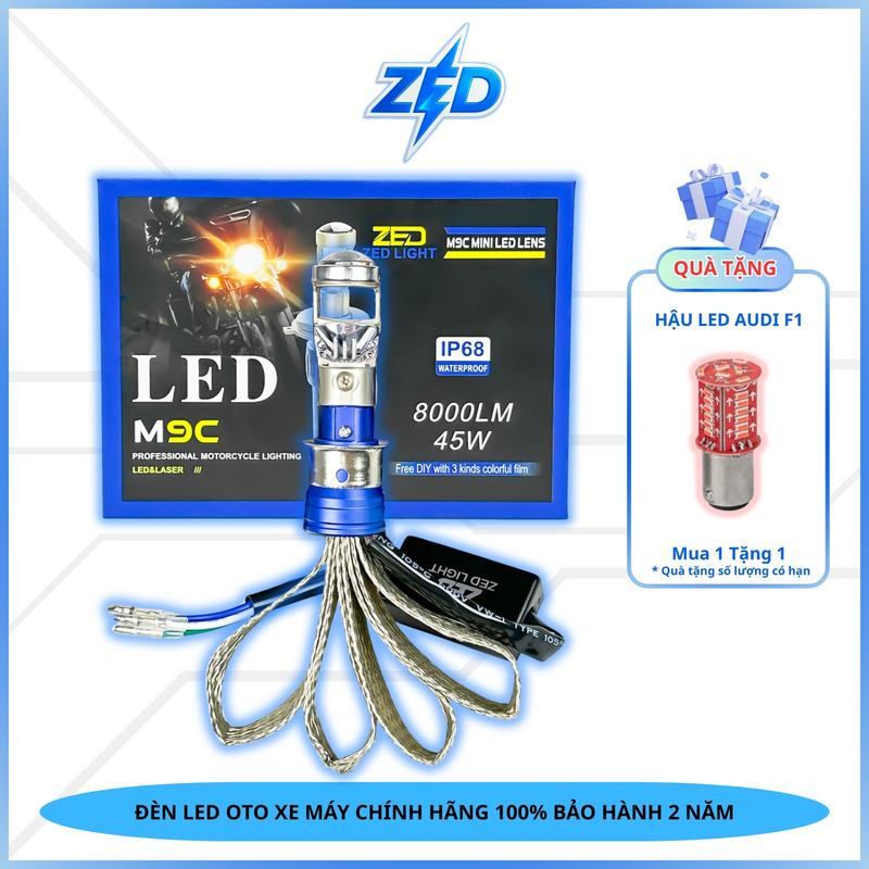 Đèn Pha LED Bi Cầu M9C ZED LIGHT - 45W Siêu Sáng Cắt Sáng Chống Chói Chân Đèn M5 H4 Lắp Mọi Dòng Xe Máy Oto - Bảo Hành 2 Năm
