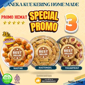 PROMO HEMAT EKONOMIS isi 3 pcs KUE KERING PREMIUM HOMEMADE FRESH OVEN KEMASAN TOPLES 250g KUE KERING LEBARAN BEST SELLER HALAL