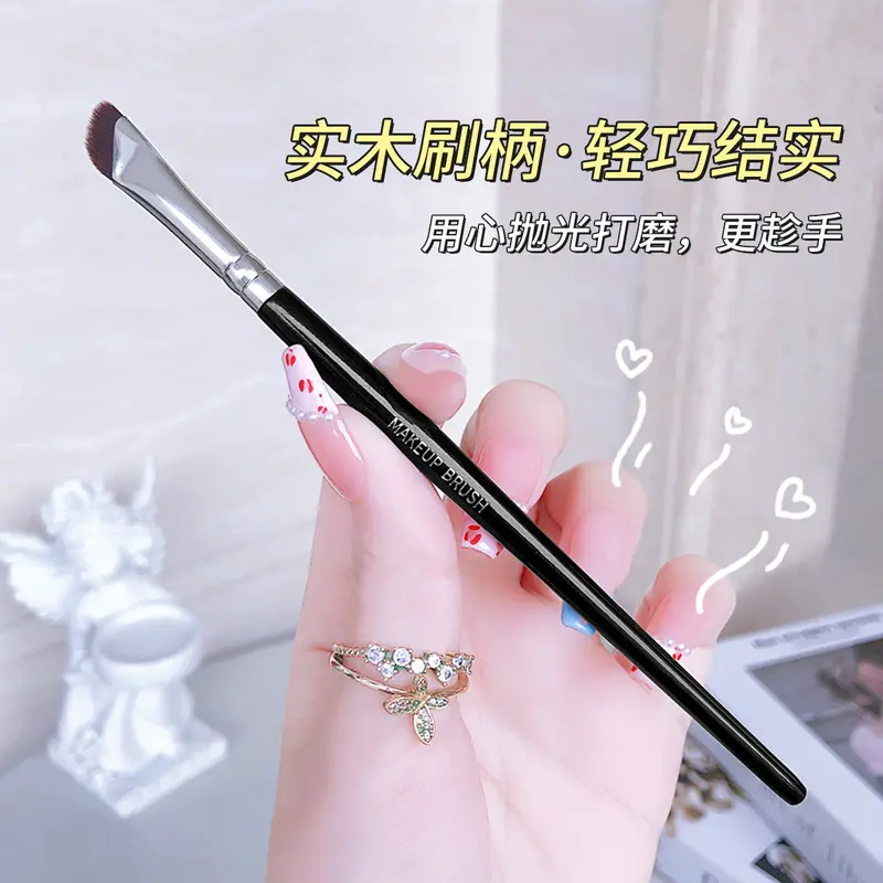 Cọ Kẻ Mắt Cọ Lông Mày Lưỡi Cọ, Siêu Mỏng, Đa Năng, Cọ Trang Điểm Phấn Mắt, Màu Đen, 1 Cái, J014 7