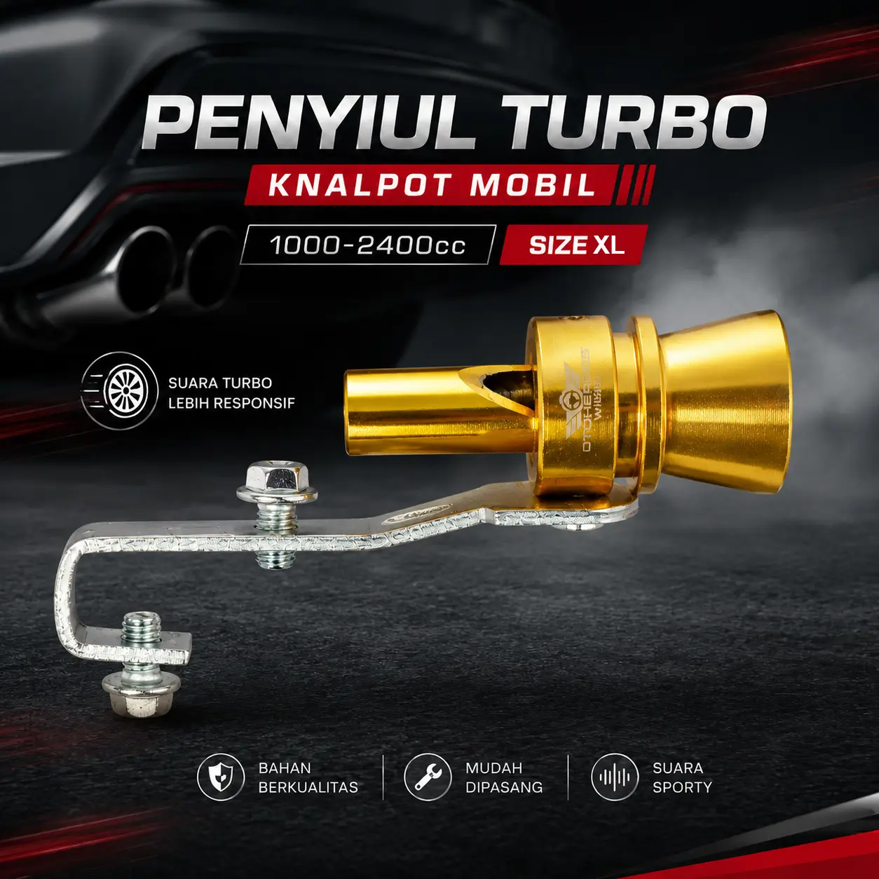 OTOHEROES Penyiul Turbo Palsu Knalpot Mobil Car Whistler 1000-2400cc - TUR007