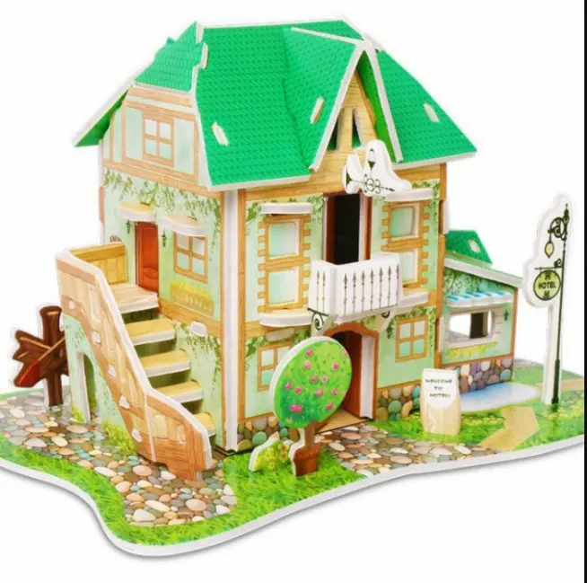 Rumah Tingkat Tangga Luar - Puzzle 3Dimensi, Mainan Edukasi Melatik Keterampilan Motorik, Bagus Untuk Kado, Keren Untuk Koleksi, Pajangan atau Souvenir 2
