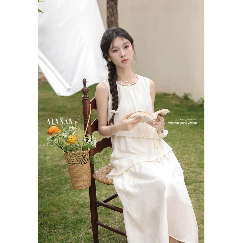 Đầm maxi đi biển dáng xòe khoen eo đầm maxi đi biển thời trang mùa hè xinh xắn 5