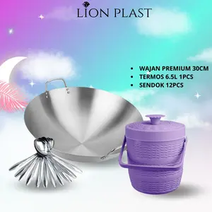 [LYN] COD | Paket Promo Wajan Premium 30CM + Termos 6,5L + Sendok Stainless 12 pcs | Harga Termurah