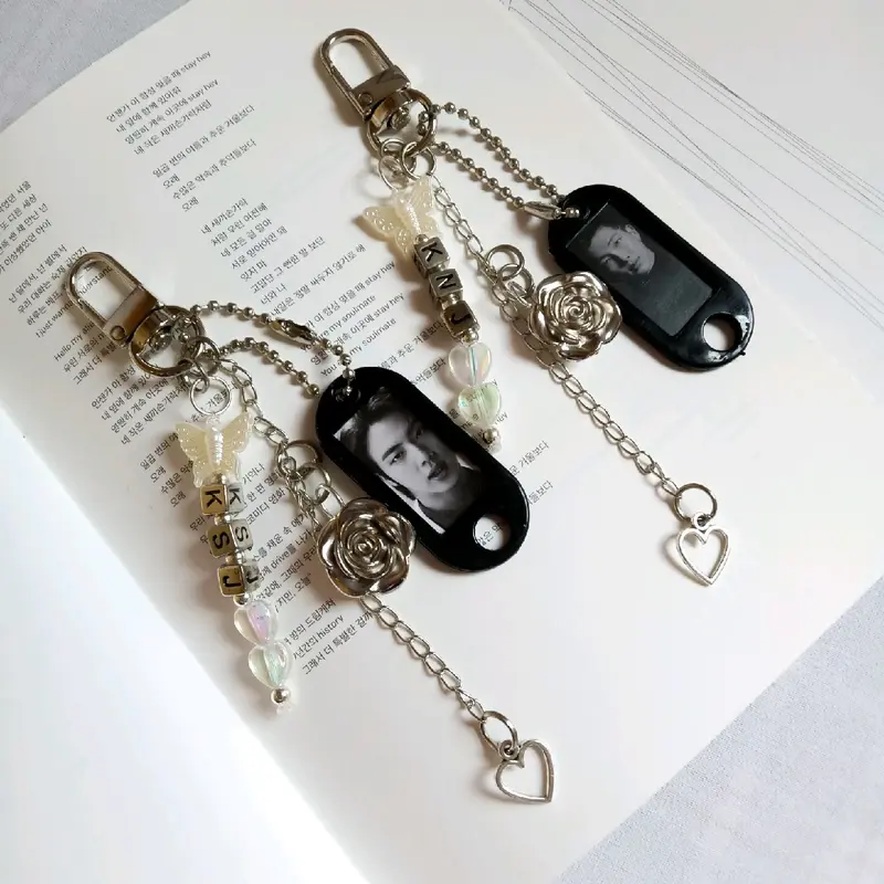 BTS Keychain Alfabet Silver Theme Version 2 3