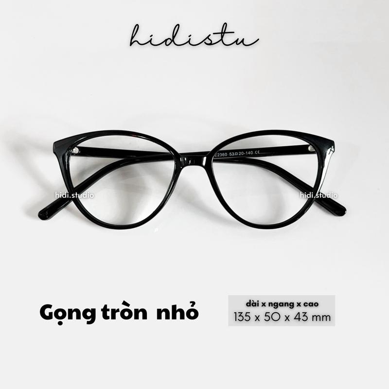 Kính mắt mèo GỌNG TRÒN NHỎ. Dáng kính thanh mảnh nhẹ. Phù hợp dáng mặt trung bình vừa nhỏ. Hidi Studio Eyewear