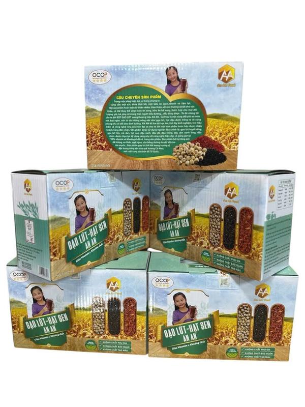 Bột gạo lứt, hạt sen, mè đen.( 5 hộp 2 kg / 80 gói) , ngủ cốc  đường thấp hữu cơ tự nhiên Chua Hữu cơ Lượng đường thấp Ít chất béo Snack Ăn Vặt Food Socola