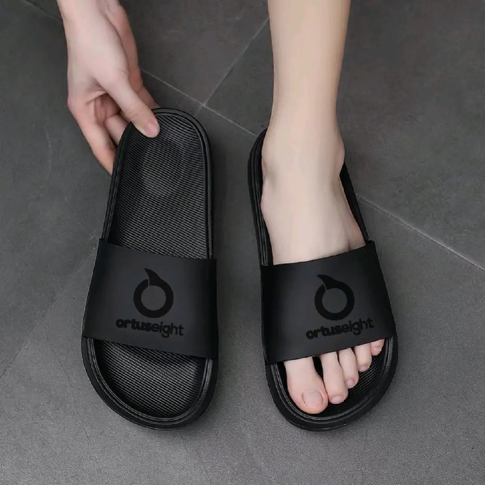 Sendal Selop Hitam Eva Karet Sendal Pria Wanita Lentur Premium Distro Cowok Anti Air