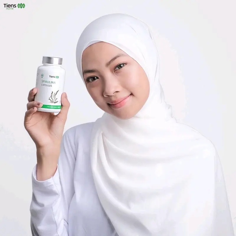 Spirulina Tiens perawatan masker mencerahkan wajah 3