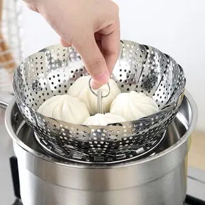 Kukusan Panci Perlengkapan Dapur Stainless Steel Flexibel Ukuran Diameter Alat Kitchenware