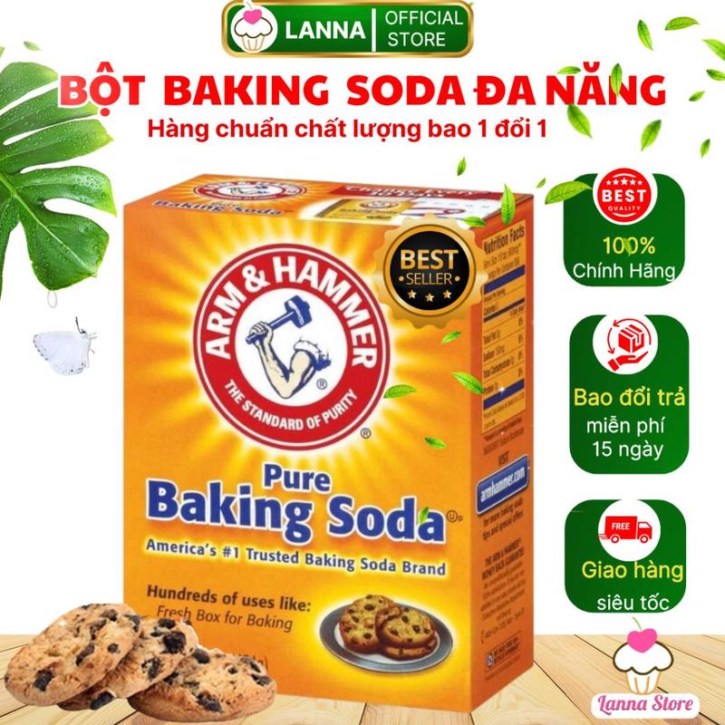 【HÀNG CHUẨN CHẤT LƯỢNG  Bột Baking Soda USA Mỹ đa năng bột nở baking soda khử mùi tẩy rửa làm bánh - Hộp 454GR