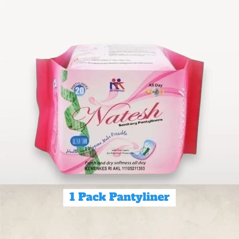 Pembalut Natesh Pantyliner isi 20 Pads Pembalut Wanita Pantyliner Herbal Natesh Mengatasi Keputihan 0