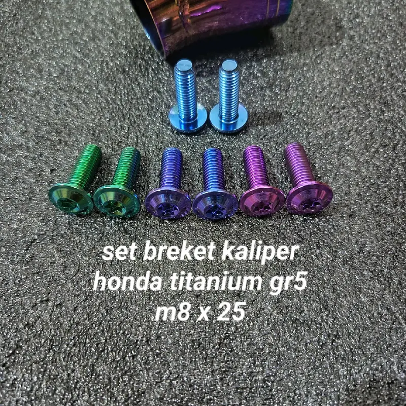 set isi 2 baut breket kaliper honda beat scoopy genio vario supra revo probolt titanium gr5 original Motorcycle 1