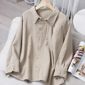 Canza - Atasan Wanita Dewasa Baju Lengan Panjang kemeja fitted Variasi Kancing Unik body blouse Katun Standar