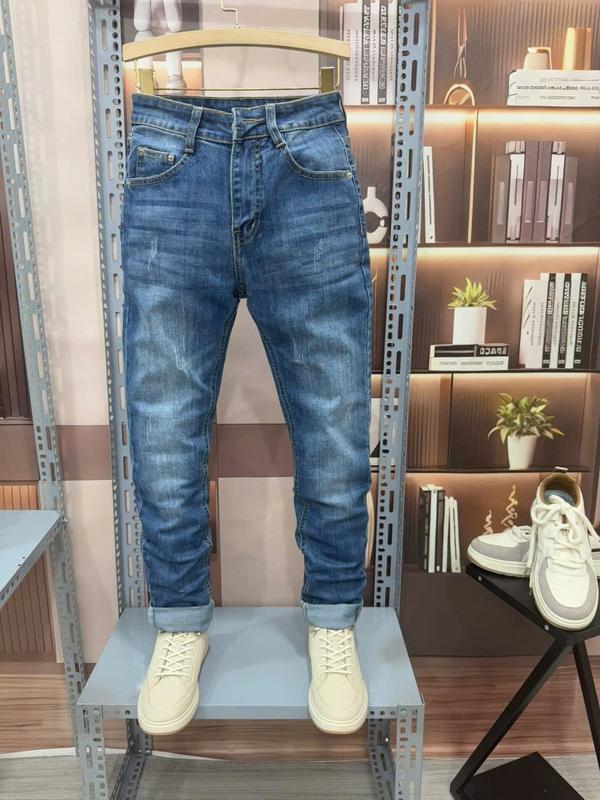 Quần Jean Nam Co Giãn Form Slimfit Màu Xanh Cào Xước Wash Bạc X3332 - Menswear Pants, Denim , quan jean 2025