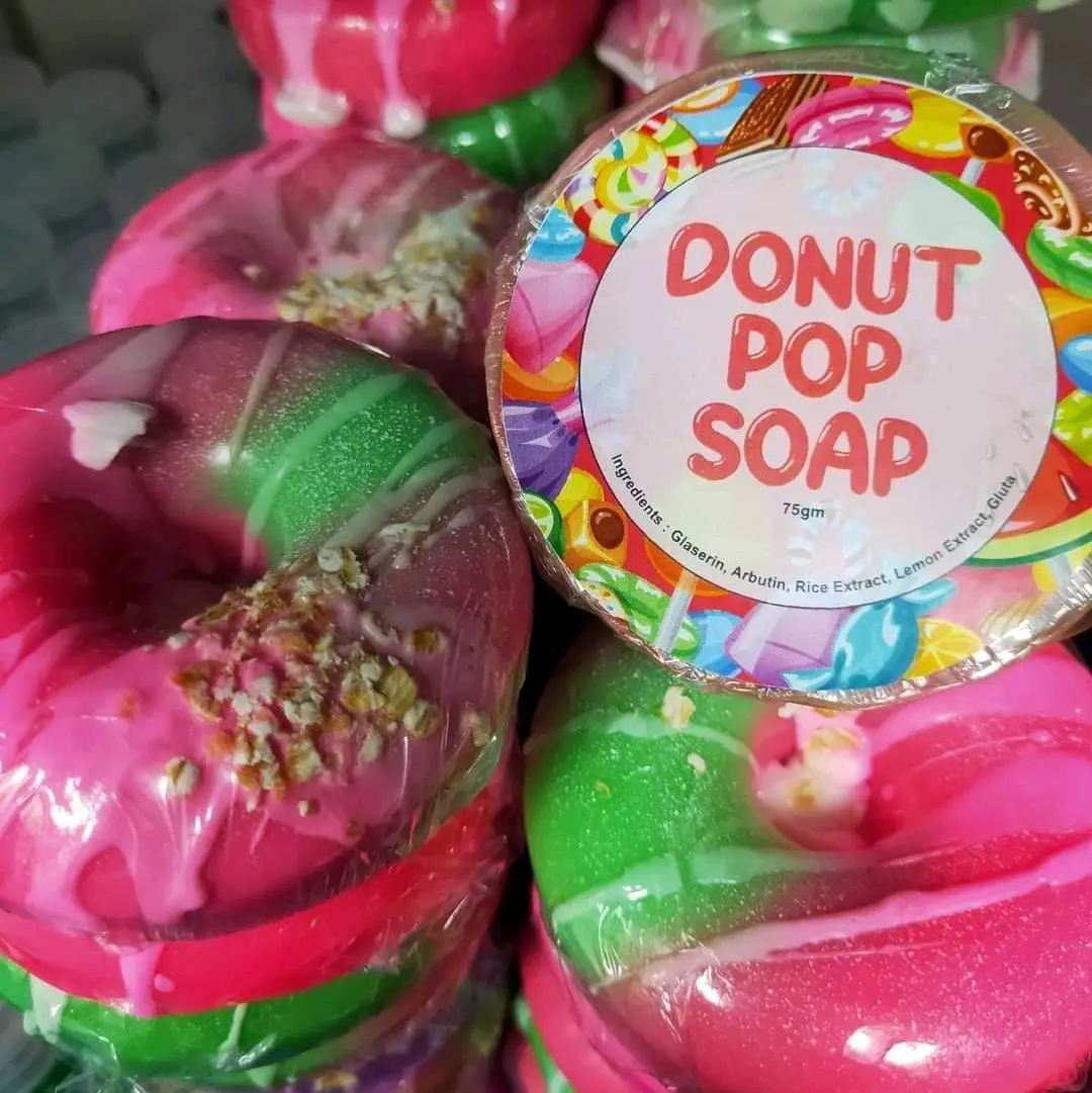 Donut Pop Soap Whitening Face & Body Soap With Glutathione & Alpha Arbutin
