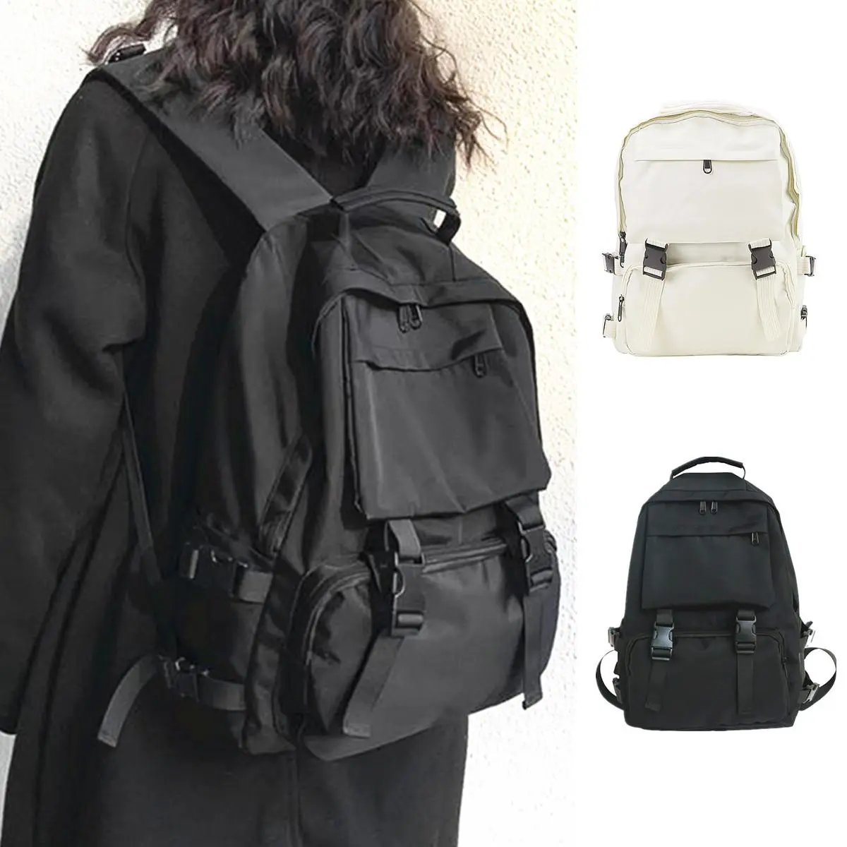 Simple Backpacks Large Capacity Travel Bag Student School Bag Backpack Women Man Bag <HUB>