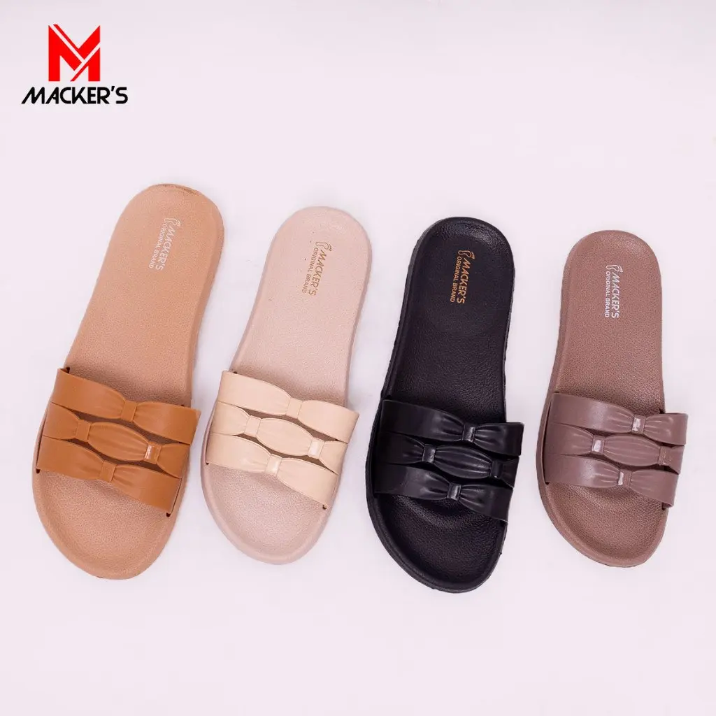 [MACKER'S] 2429 Sandal Selop Wanita Tinggi Sandal Kekinian Kasual Teplek Empuk Sandal Wedges Wanita