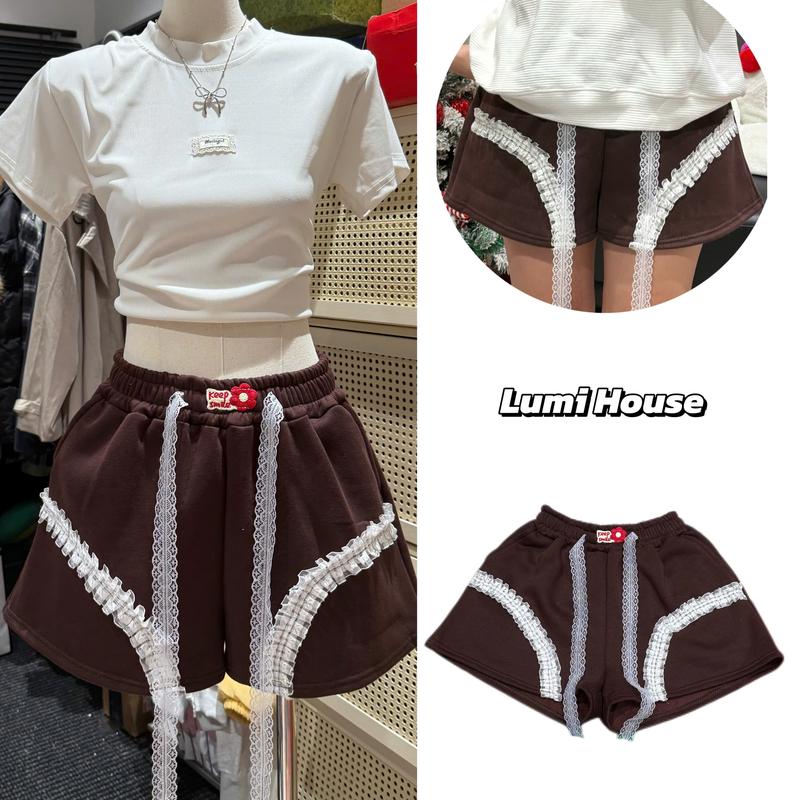 (MỞ BÁN) QUẦN SHORT ĐÙI NỮ PHỐI REN PHIÊN BẢN MỚI HIỆU ỨNG REN VIỀN CÁ TÍNH CHẤT LIỆU NỈ BÔNG MỊN DÀY DẶN ỐNG RỘNG LUMIQ01