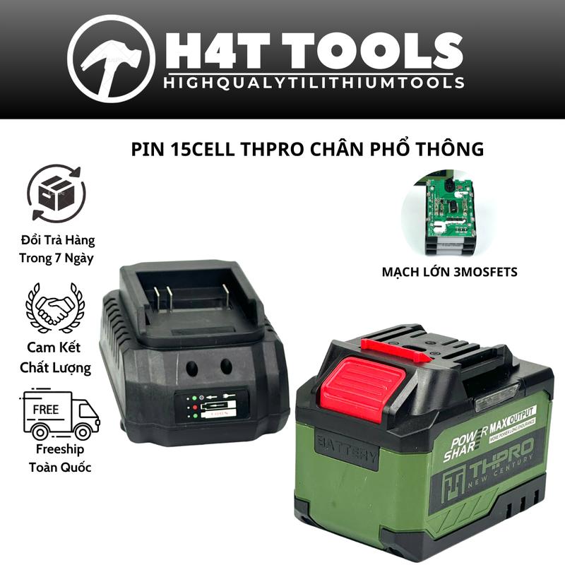  THPRO Pin 15cell M21 Makita 1300mAh Vỏ ABS Chống Va Đập Chống Cháy Chân Pin 4cm 3 Mosfet Mạch Sạc Chất Lượng Cao 