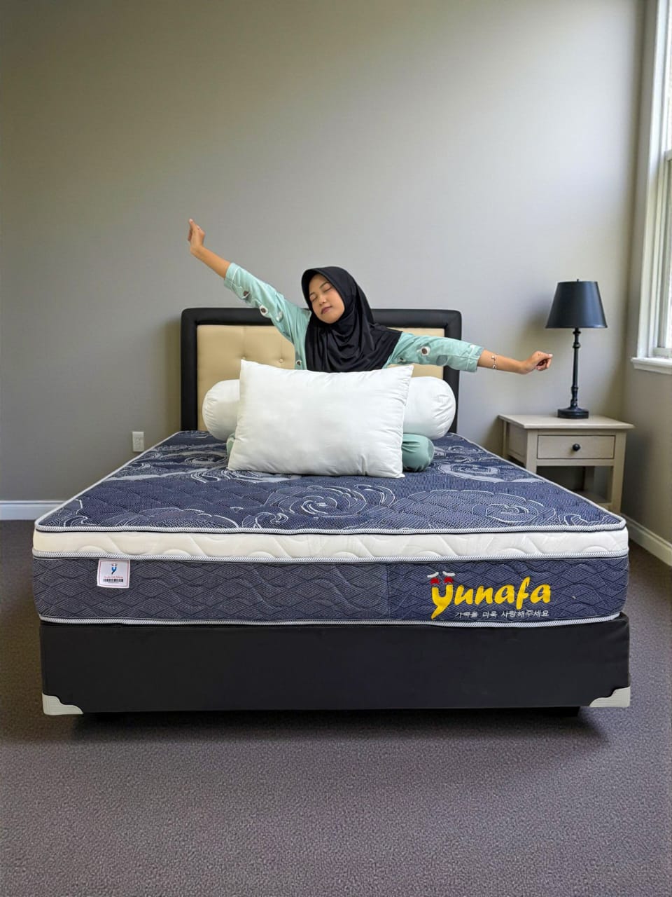 Yunafa Kasur Full Busa Tebal 30cm Anti kempes bergaransi 20 tahun Cover Quilting halus dan lembut free ongkir seplau jawa
