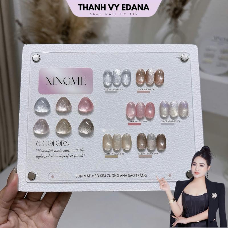 Sơn mắt mèo kim cương ánh sao trắng sét 6 màu kèm bảng màu cao cấp THANH VY EDANA