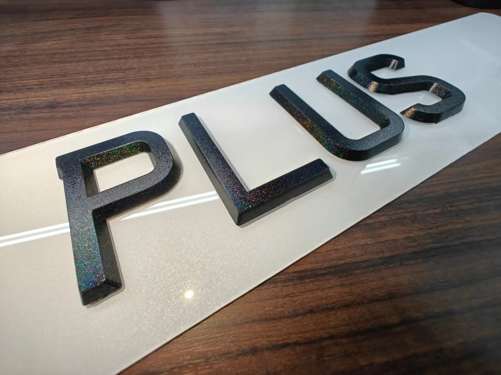 3D Pop-up Glitter Rainbow Car License Plate