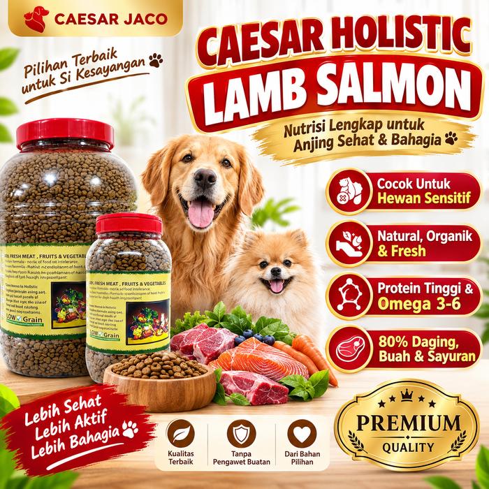 Gambar Caesar Makanan Anjing Dog Food Natural Holistic Lamb Salmon Tinggi Protein - 5kg, 80% Daging Segar, Anti-Alergi, Bulu Lebat & Berkilau, Nutrisi Premium, Cocok untuk Hewan Sensitif, Protein Tinggi & Omega-3-6 dari Caesar JacO Kota Administrasi Jakarta Barat Tokopedia