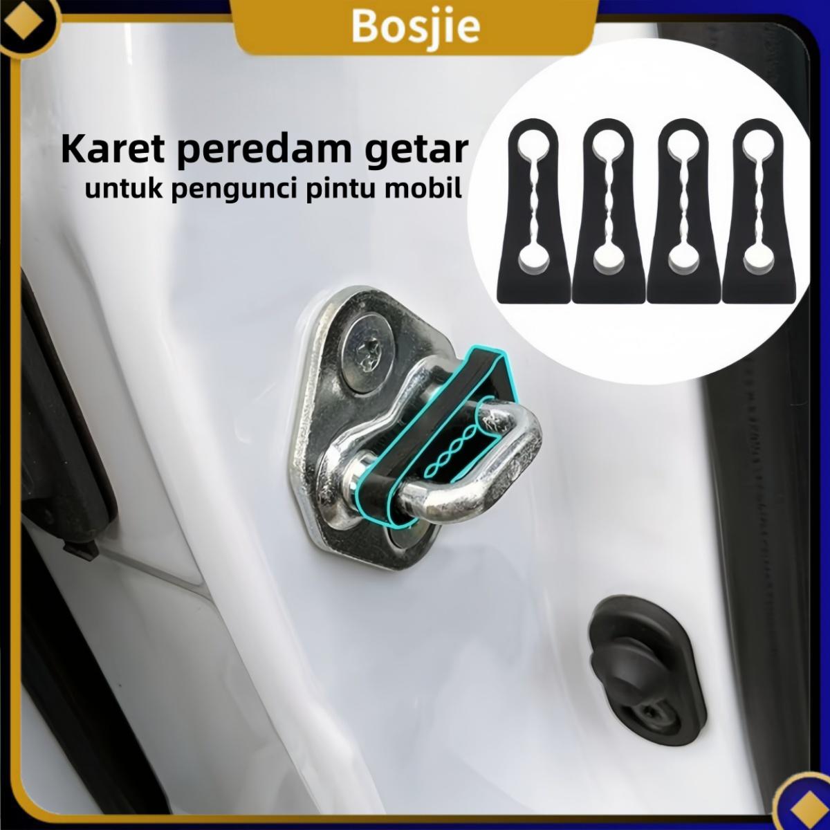 【Bosjie】4Pcs Karet peredam getar untuk pengunci pintu mobil / Bantalan pengunci pintu peredam yang tebal dan tahan air