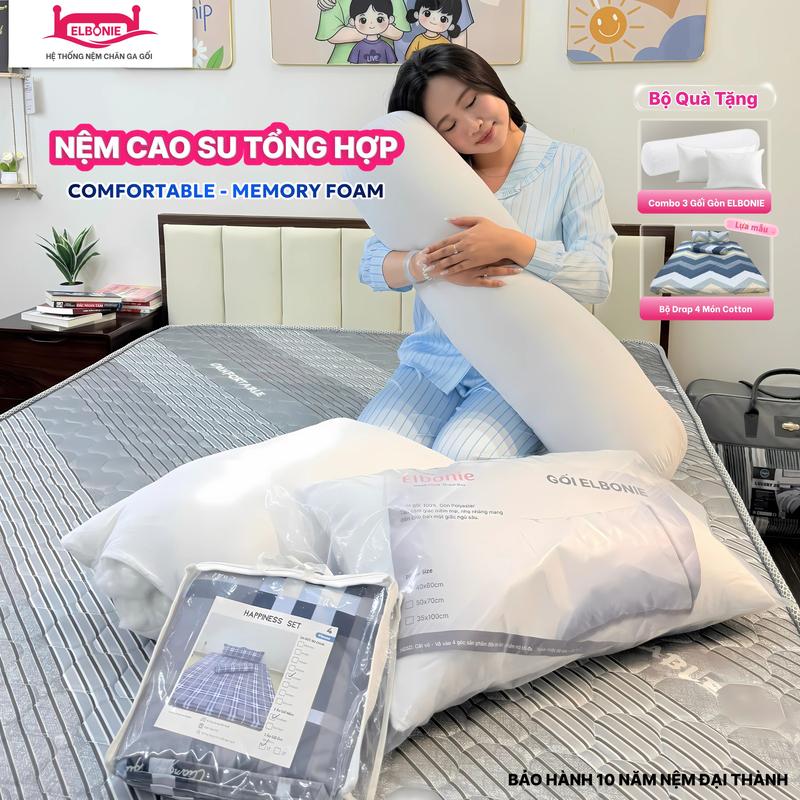  Nệm Cao Su Tổng Hợp Độ Dày 10cm Êm Ái Hơn Nâng đỡ cơ thể Nằm Thẳng Lưng Thoải Mái Thoáng Khí Đủ kích thước giao hàng nhanh 